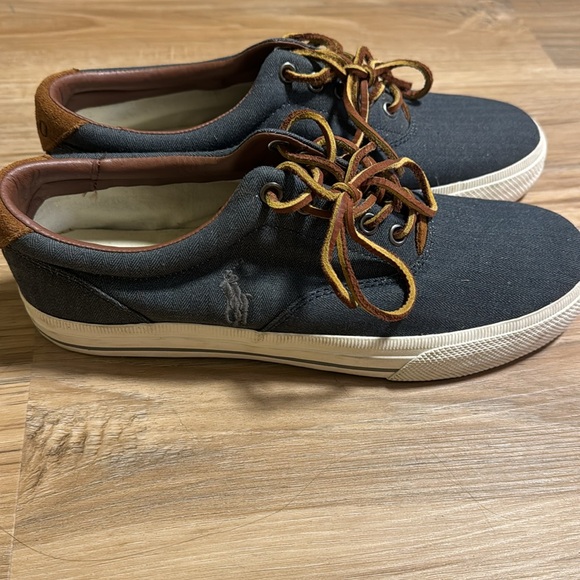 Polo Ralph Lauren Vaughn Chambray Herringbone Sneaker Shoes Men’s Size 8.5 D - Picture 2 of 8